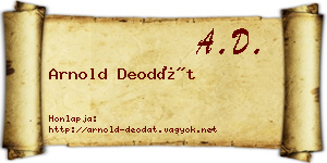 Arnold Deodát névjegykártya